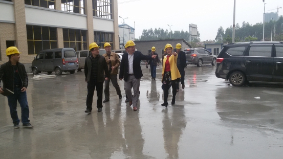 东门林场副场长李俏(女)一行参观春天花园工地建设项目